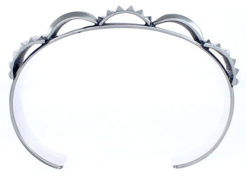 Patterned Navajo Genuine Sterling Silver Cuff Bracelet CB118198